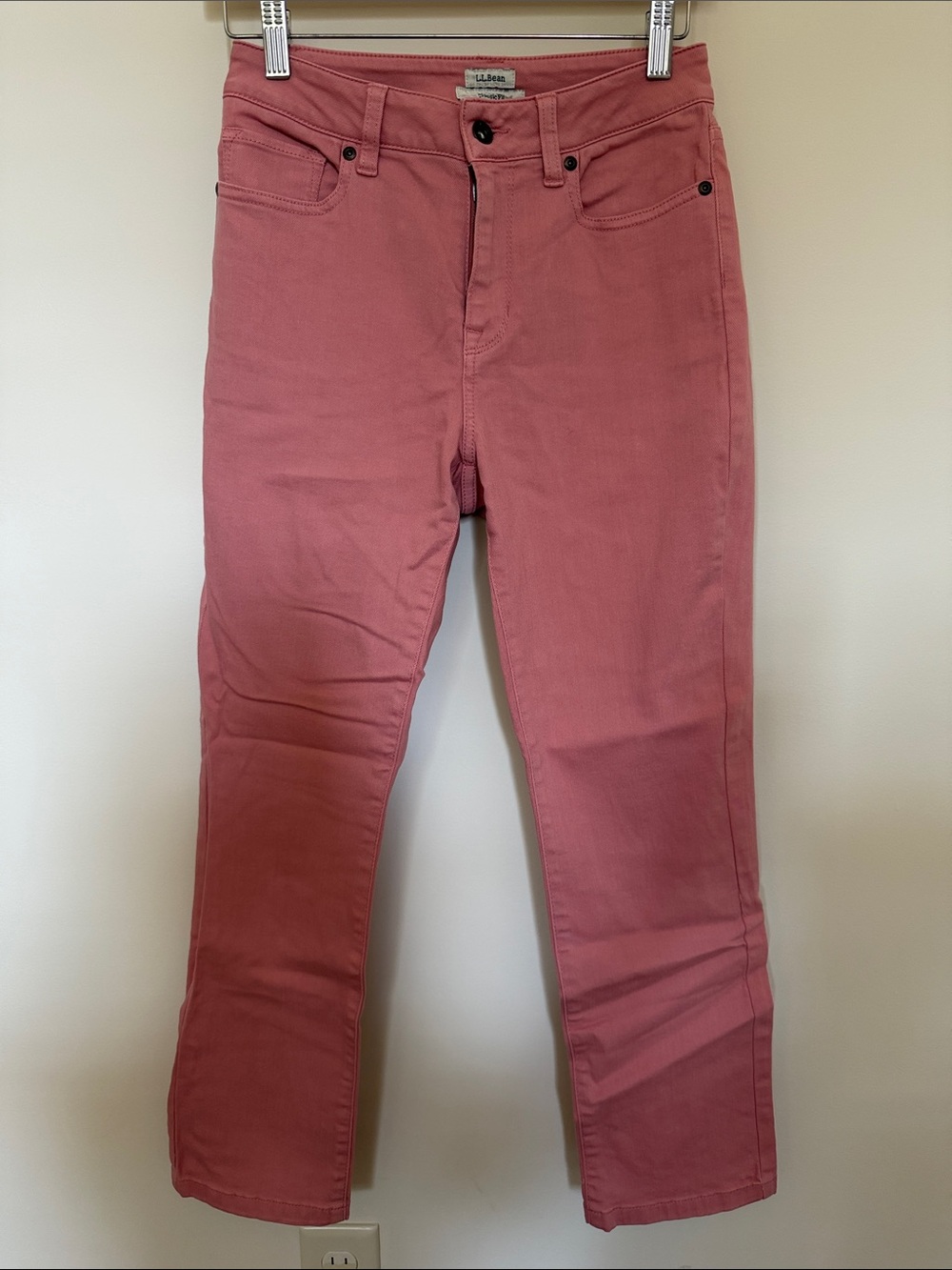 L.L. Bean Straight-Leg Jeans in Dusty Rose